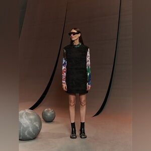 Henrik Vibskov Dart Sleeveless Dress in Fishes Black Black Size Small